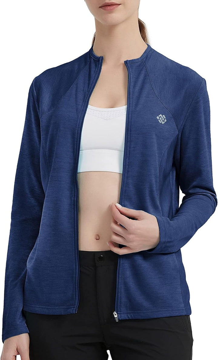 Damen Laufjacke Leicht Sportjacke Trainingsjacke Langarm Fitness Wandern Yoga Jacke Atmungsaktive Fu