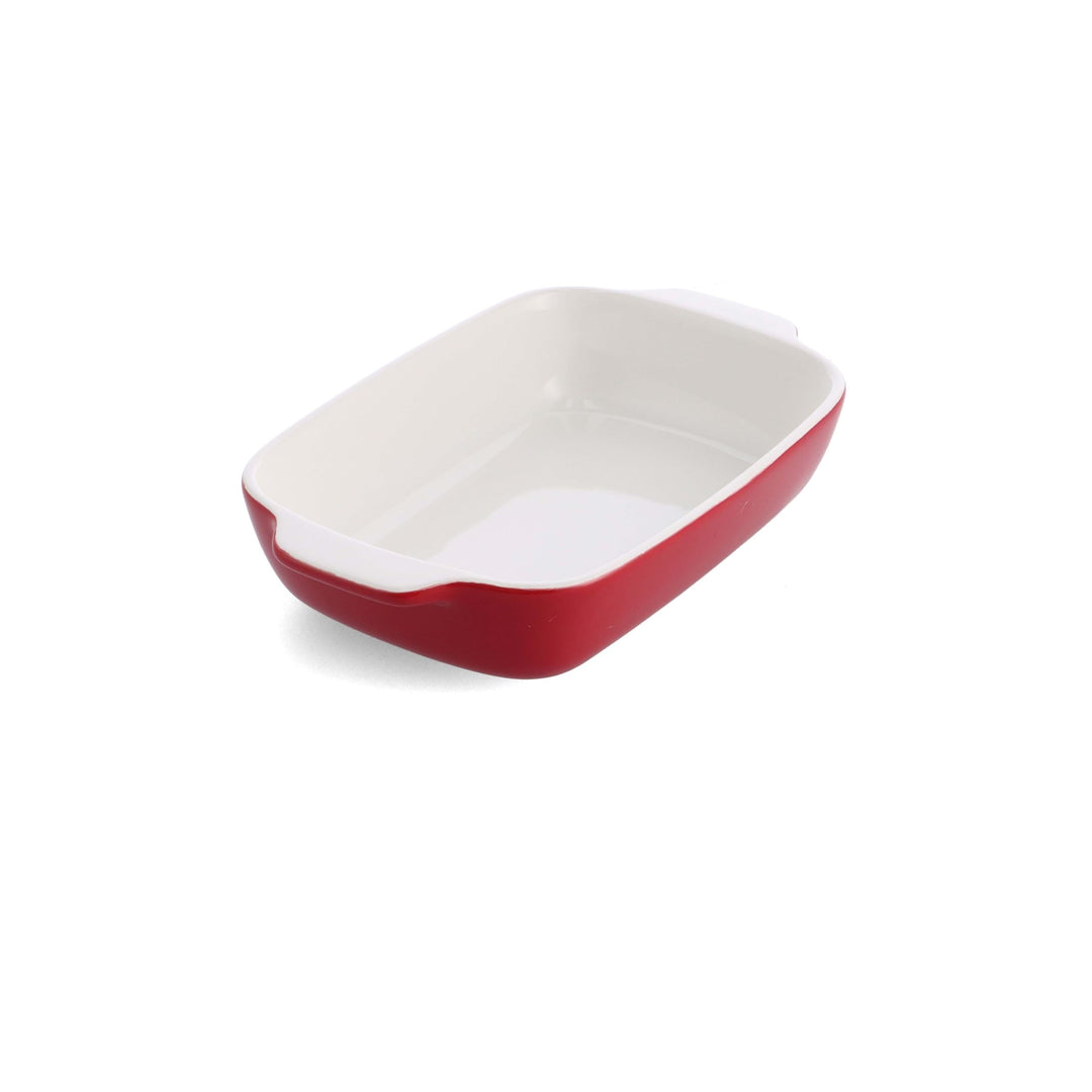 KitchenAid Stoneware Backform Rechteckig Keramik Antihaftbeschichtung mit Bambusdeckel, 26 cm/1,9L,