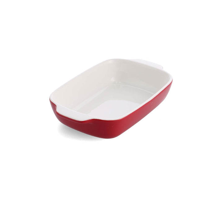 KitchenAid Stoneware Backform Rechteckig Keramik Antihaftbeschichtung mit Bambusdeckel, 26 cm/1,9L,