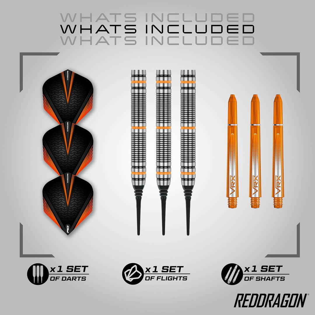 RED DRAGON Amberjack Series Softip Profi Dartpfeile 18 Gram Darts Set mit Flights und Schäfte Amberj