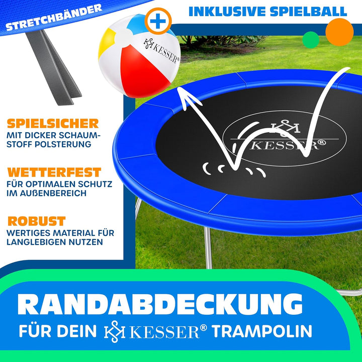 KESSER® - Trampolin Randabdeckung Ø 244, 305, 366, 426 cm, 30cm breit 100% UV-beständig reissfest Fe