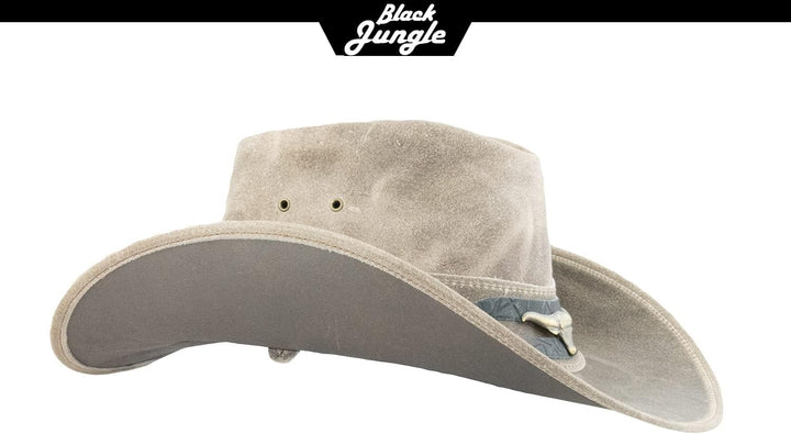 Black Jungle Ontario Outdoor Western Lederhut Australien Cowboy Lederhüte Reiterhut Unisex S Charcoa