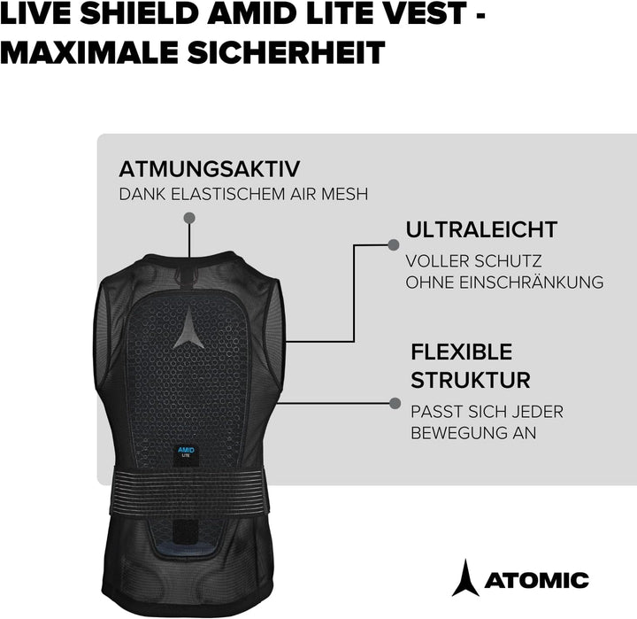 Atomic Live Shield AMID Lite Vest M I Herren-Protektorenweste mit AMID-Technologie für maximalen Sch