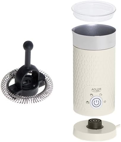 Adler - Elektrischer Milchaufschäumer 300 ml - 4 Funktionen - Milchschaum Maker für Cappuccino und L