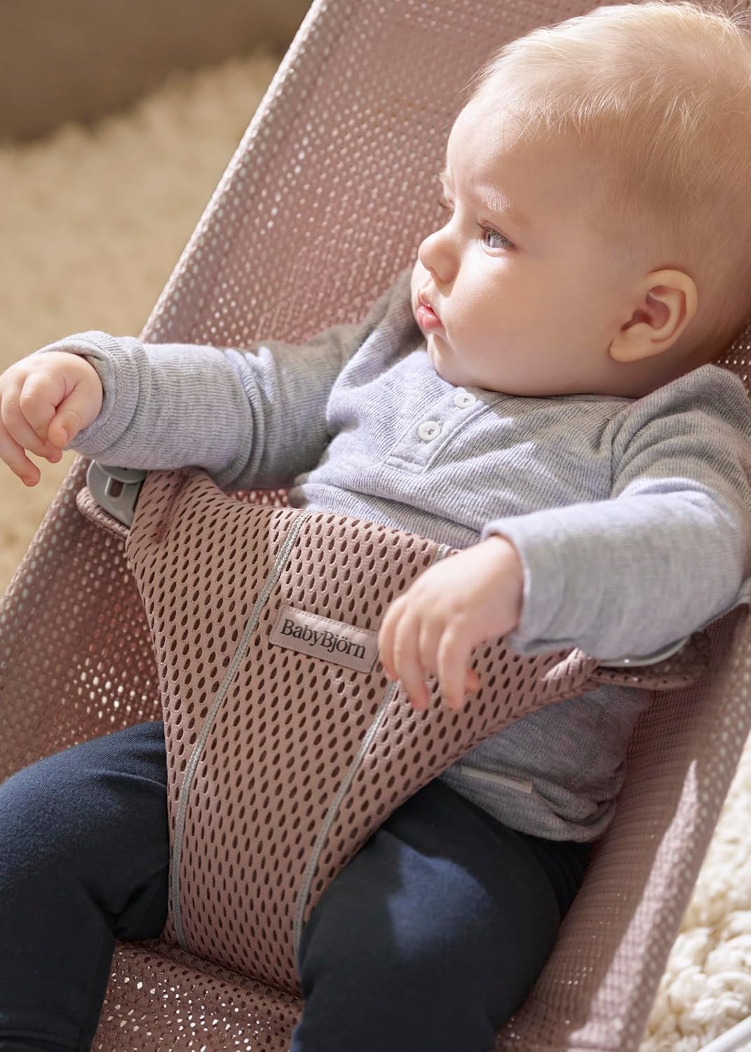 BabyBjörn Babywippe Bliss, Netzstoff, Altrosa Netzstoff Altrosa, Netzstoff Altrosa