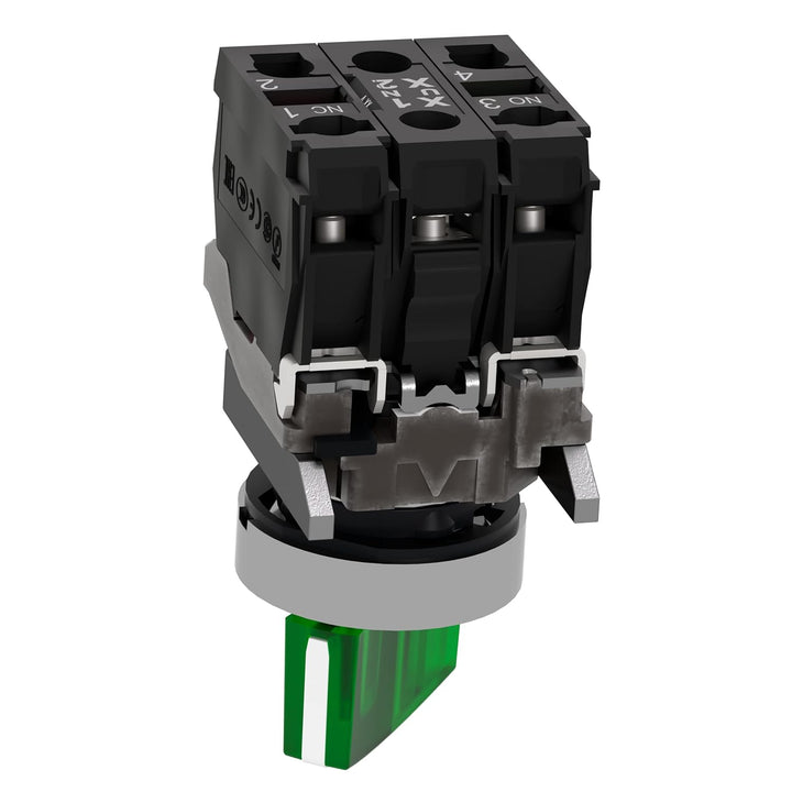SEL.LUM.LED 230V NA+NC VERDE Schwarz 2 positions x, Schwarz 2 positions x