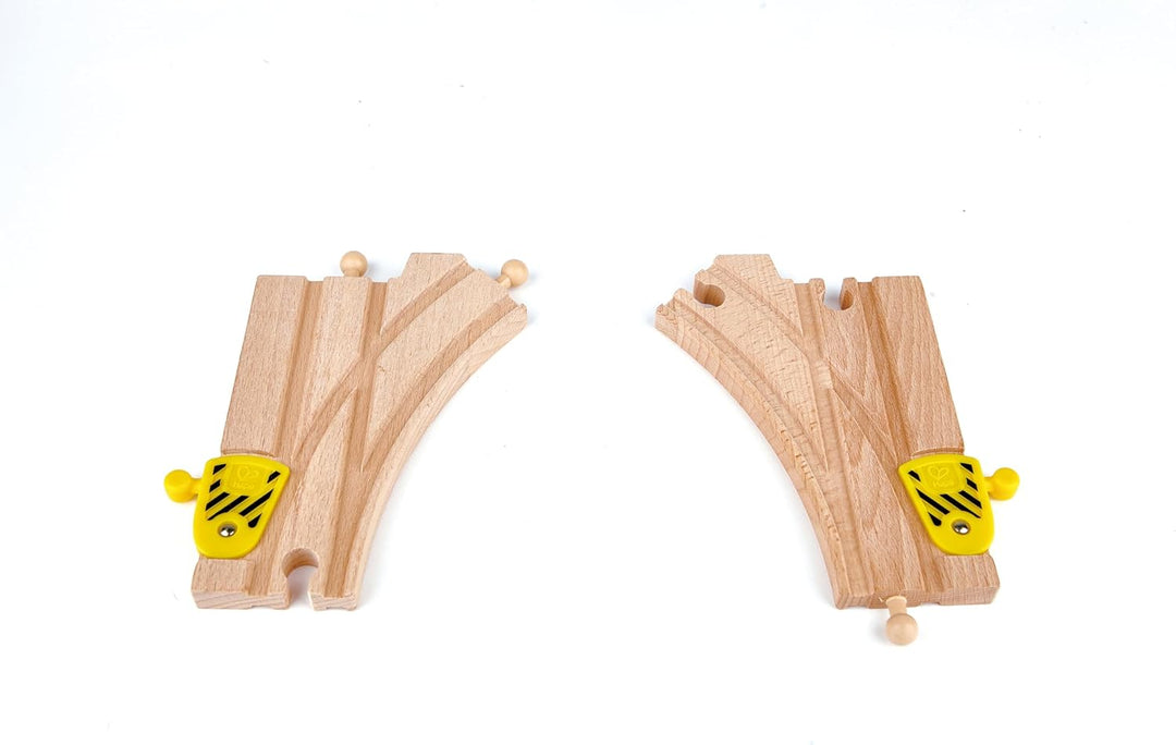 Hape Schienen-Erweiterungs-Set, Eisenbahnzubehör, Schienenbauset, Wechsel und Weichen aus Holz