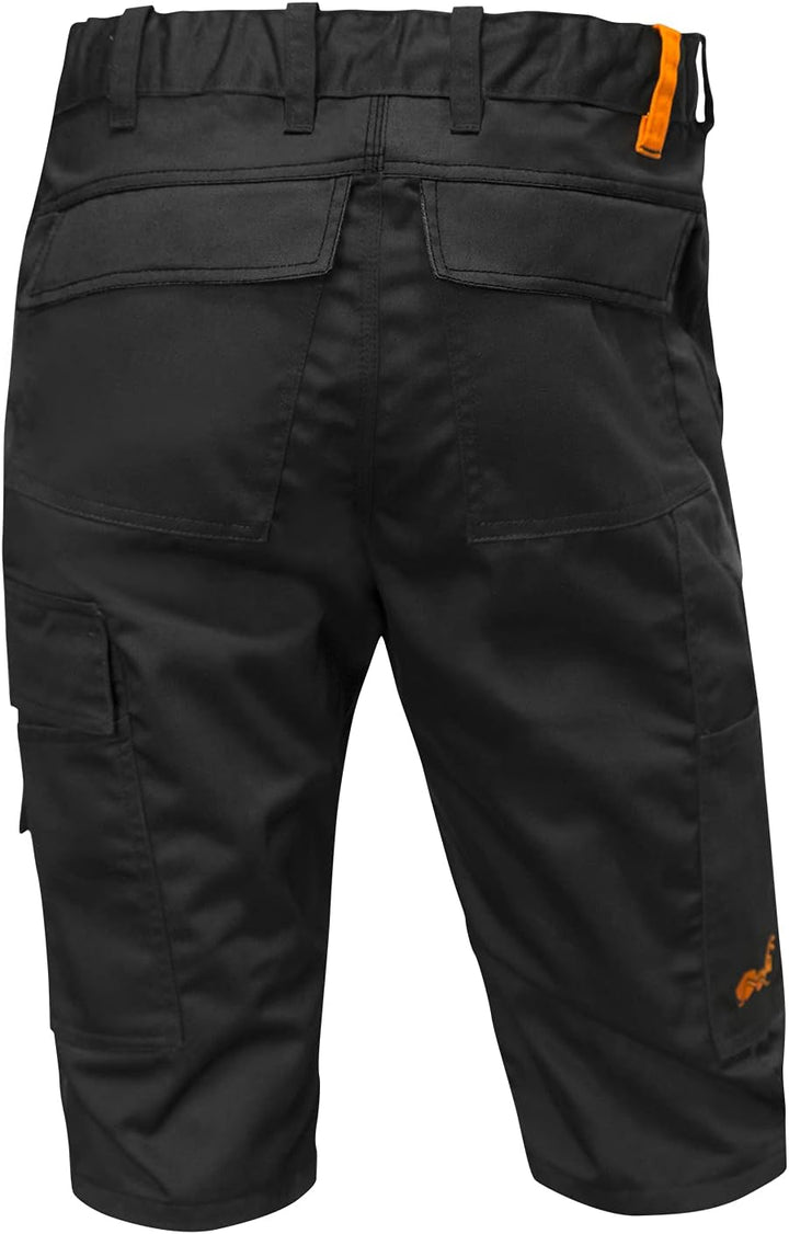 strongAnt Shorts Stretch Berlin Pro Herren Sommer Arbeitshose kurz Cargo Outdoor Grau-Shwarz-Weiss 4