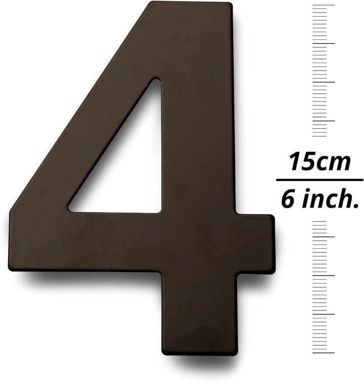 HASWARE 304 Edelstahl Moderne Hausnummer 6 Zoll/15cm Stilvolle Tür Alphabet Plakette für Strasse Hom