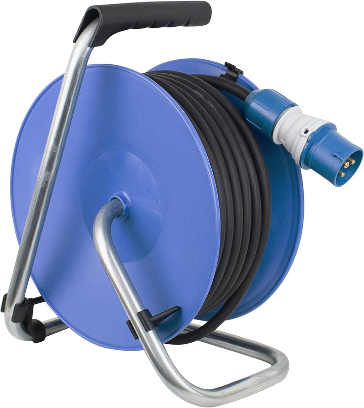 as - Schwabe Outdoor Kabeltrommel 25m mit CEE-Stecker inkl. neuer powerlight Spannungsanzeige, 3 Ste