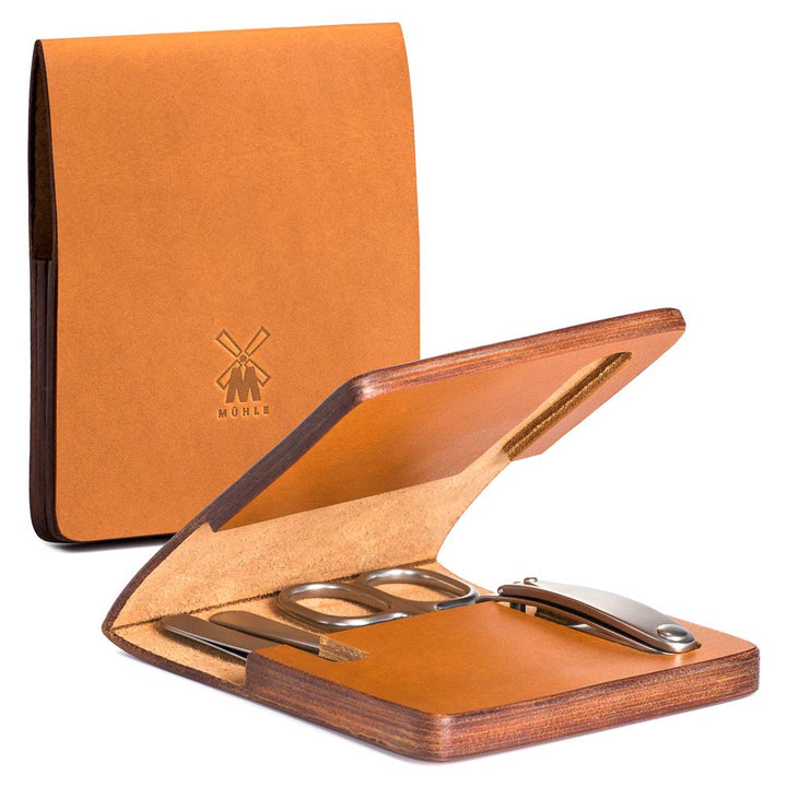 MÜHLE 4-tlg. Maniküre-Set in hochwertigem Rindsleder-Etui
