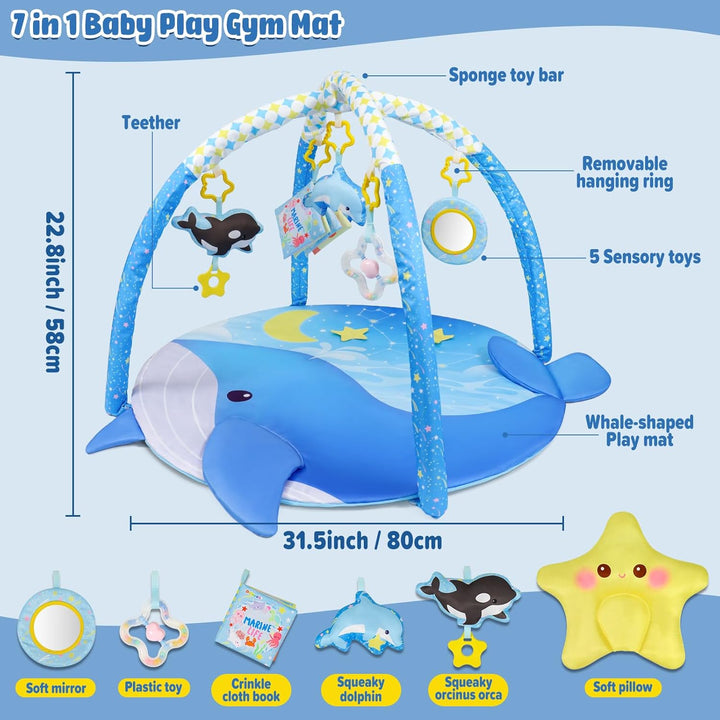 Dr.Rapeti Spieldecke mit Spielbogen, Spieldecke, Krabbeldecke mit Spielbogen, Padded Mat for Newborn
