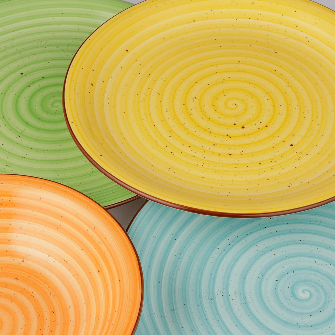 Baroni Home Teller-Set, 18 Teile aus Porzellan und Steingut, Tellerservice für 6 Personen, Bunte Tis