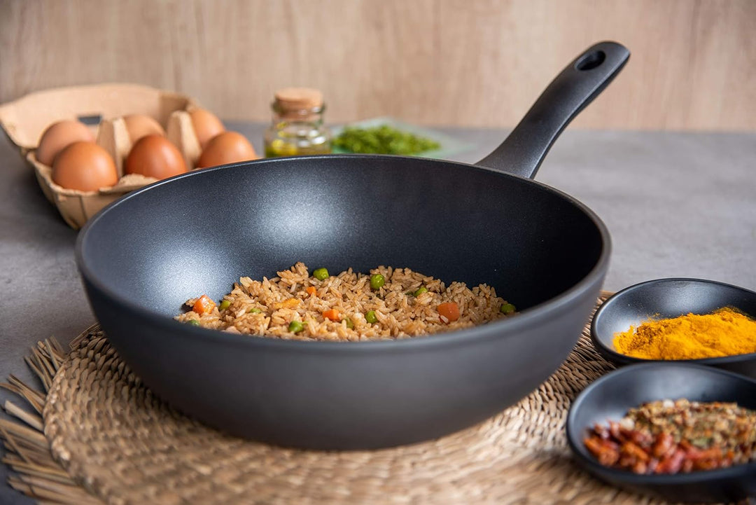 Arcos Serie Kaula | Antihaft-Wok 28x28 cm | Geschmiedetes Aluminium | QuanTanium Beschichtung | Geei