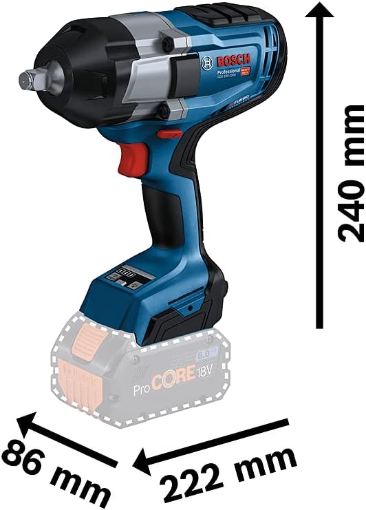 Bosch Professional 18V System BITURBO Akku Drehschlagschrauber GDS 18V-1000 (inkl. Leiterclip, Einla