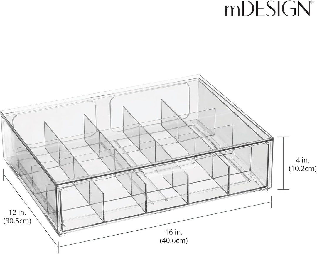 mDesign Aufbewahrungsbox für Teebeutel, Kaffeepads, Zucker usw. – kompakte Teekiste aus Kunststoff m