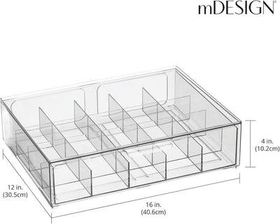 mDesign Aufbewahrungsbox für Teebeutel, Kaffeepads, Zucker usw. – kompakte Teekiste aus Kunststoff m