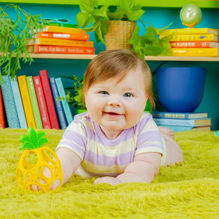 Bright Starts Oball Easy Grasp Ananas Beiring Spielzeug, Hold My Own Kollektion, BPA-frei, Unisex, N