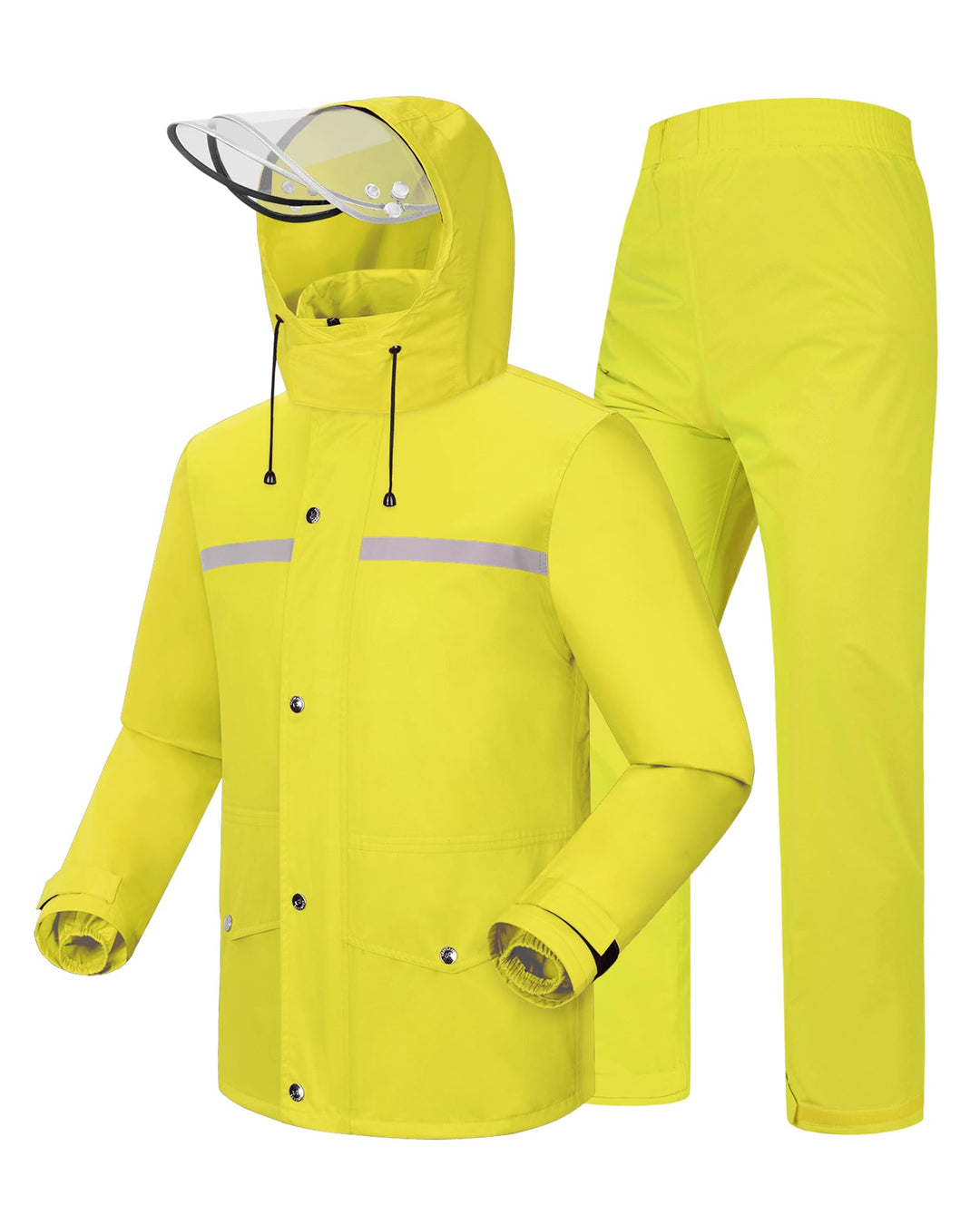 Coutyuyi Herren & Damen Regenanzug Reflektierender 100% Wasserdichter Anzug Outdoor Regenmantel Wind