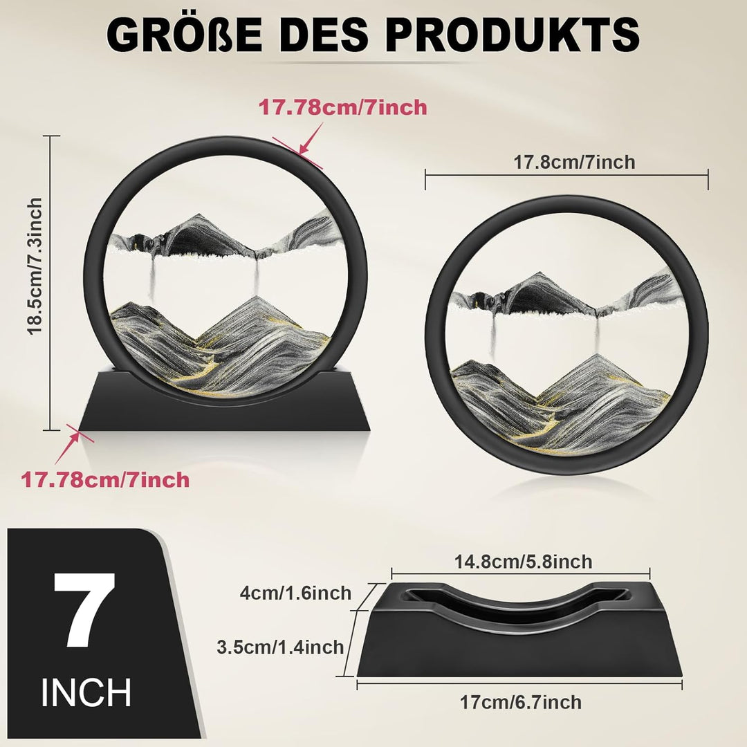 Wai Danie Sandbilder zum Drehen 3D Sandscape die Sandkunst in Tiefsee Fliessende Sandmalerei Sandbil