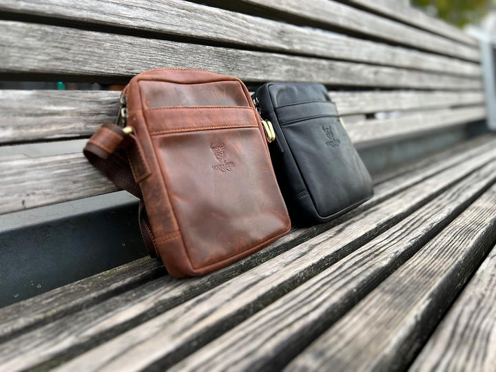 MATADOR Kleine Umhängetasche Männer Leder Tasche Crossbody BAG Herren Handytasche Schultertasche Rei