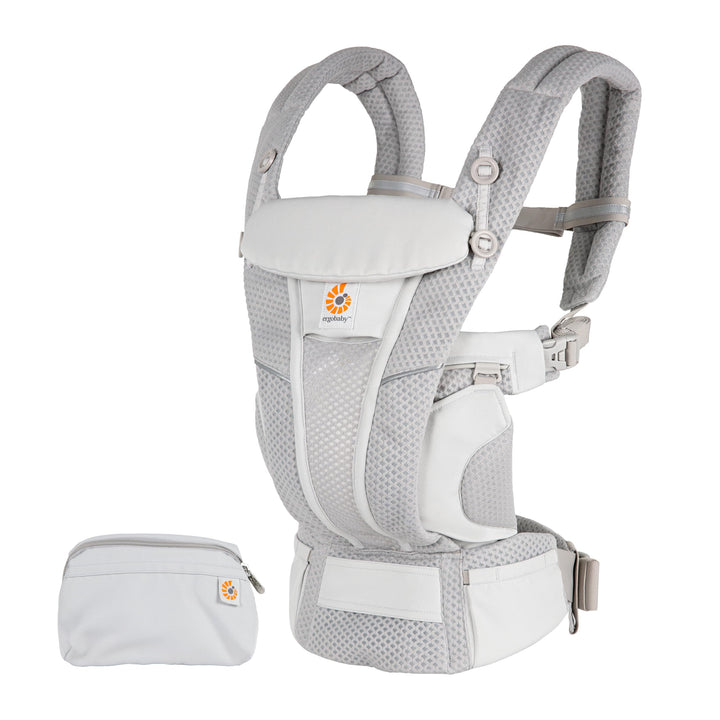 Ergobaby Omni Breeze Babytrage für Neugeborene ab Geburt bis 20kg, 4 Positionen SoftFlex Mesh Ergono