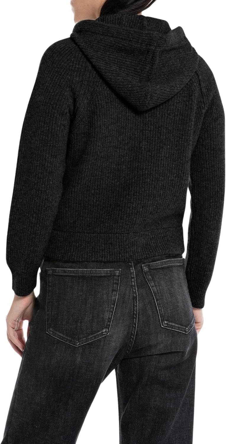 Replay Damen Hoodie mit Kapuze XXS Black 098, XXS Black 098