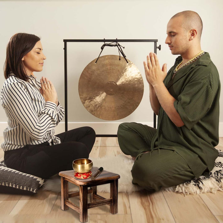 Tibetische Klangschale Klein，8CM Klangschalen Set mit Klöppel, Klangschalenkissen und Geschenk-Box,