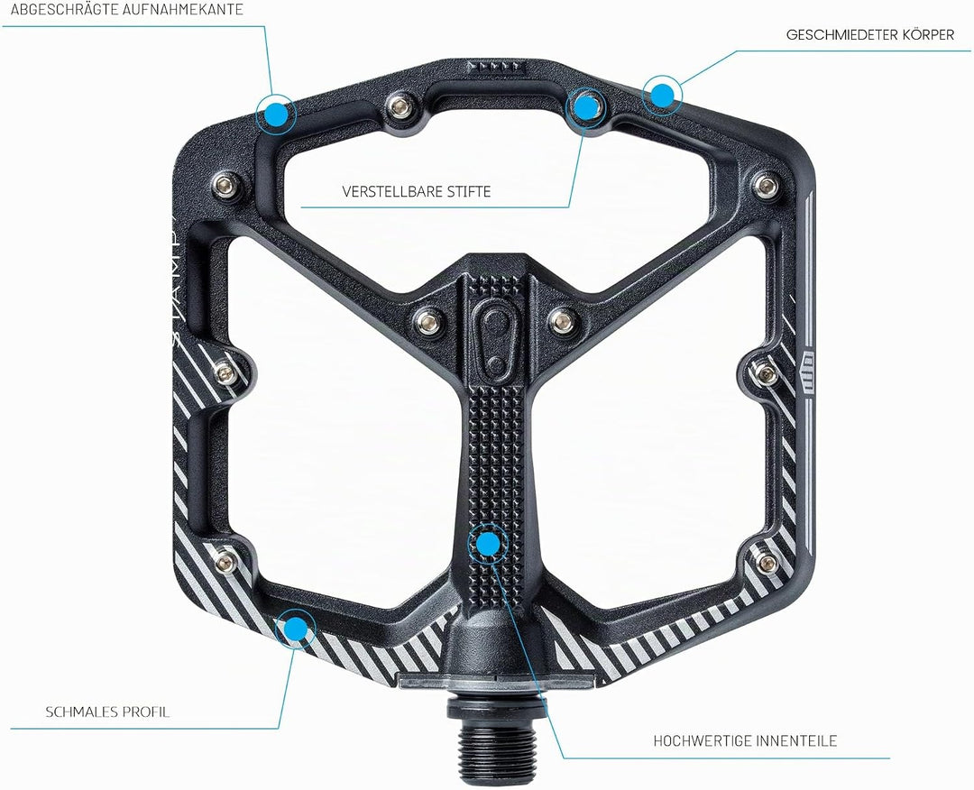 Crankbrothers Stamp Flat BMX/MTB Fahrradpedal – Plattform-Fahrradpedal, minimales Profil, Verstellba
