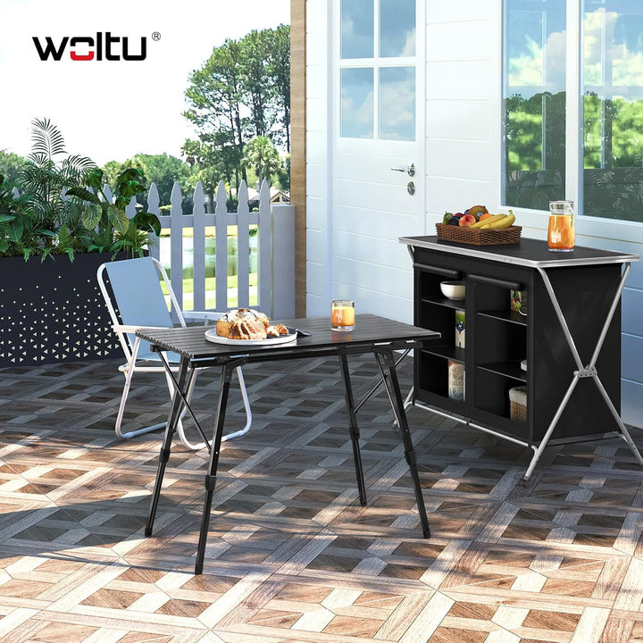 WOLTU Campingtisch Klapptisch aus Alu Gartentisch Balkontisch Reisetisch zusammenklappbar, mit Packt