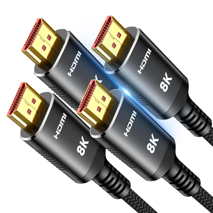 SNOWKIDS HDMI 2.1 Kabel 3Meter 2 Stück, 10K 8K HDMI Kabel 48Gbps Highspeed 8K@60Hz Ultra HD HDMI Kab