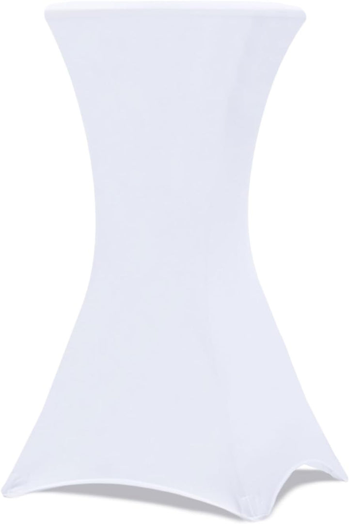 IDMarket - Set mit 4 hochklappbaren Tischen, 105 cm und 4 Bezügen, weiss