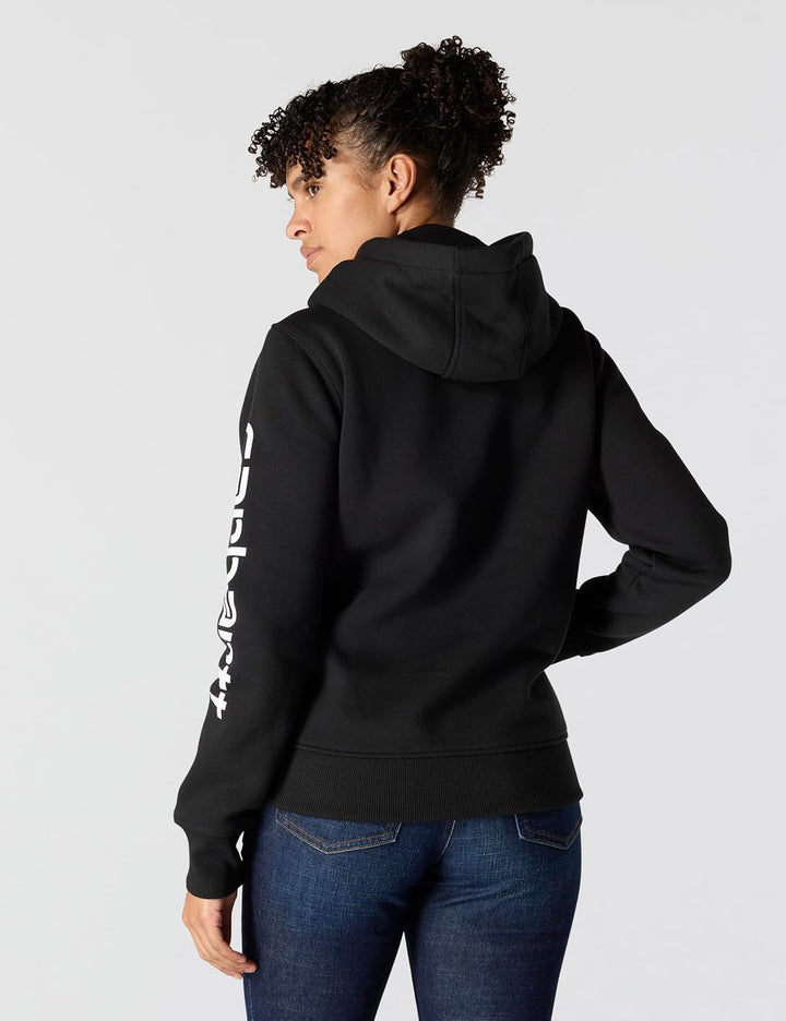 Carhartt Bekleidung Clarksburg Sleeve Logo Hooded Sweatshirt XS Schwarz, XS Schwarz