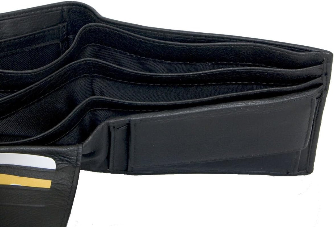 Herren Schwarzes Weiches Leder Portemonnaie mit interessantem Design