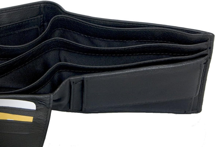 Herren Schwarzes Weiches Leder Portemonnaie mit interessantem Design