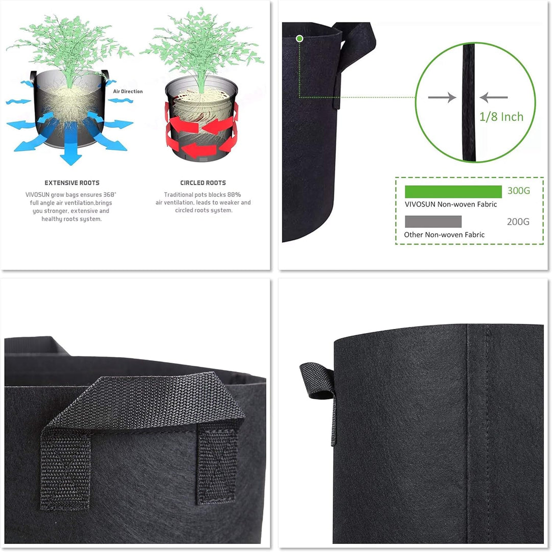 5 Pflanztasche, Blumentöpfe aus Stoff, für Pflanzen, Blumentopf, pflanzsack , pflanztopf, pflanzkart
