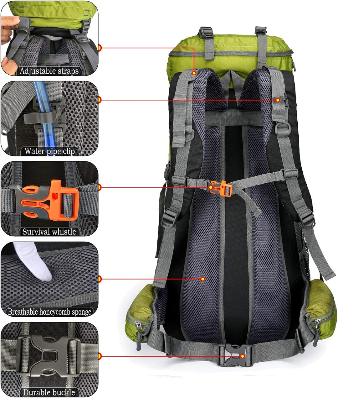 Doshwin 70L Rucksack Campingrucksack Trekkingrucksack Wanderrucksack Reiserucksack (mit Regenschutz)