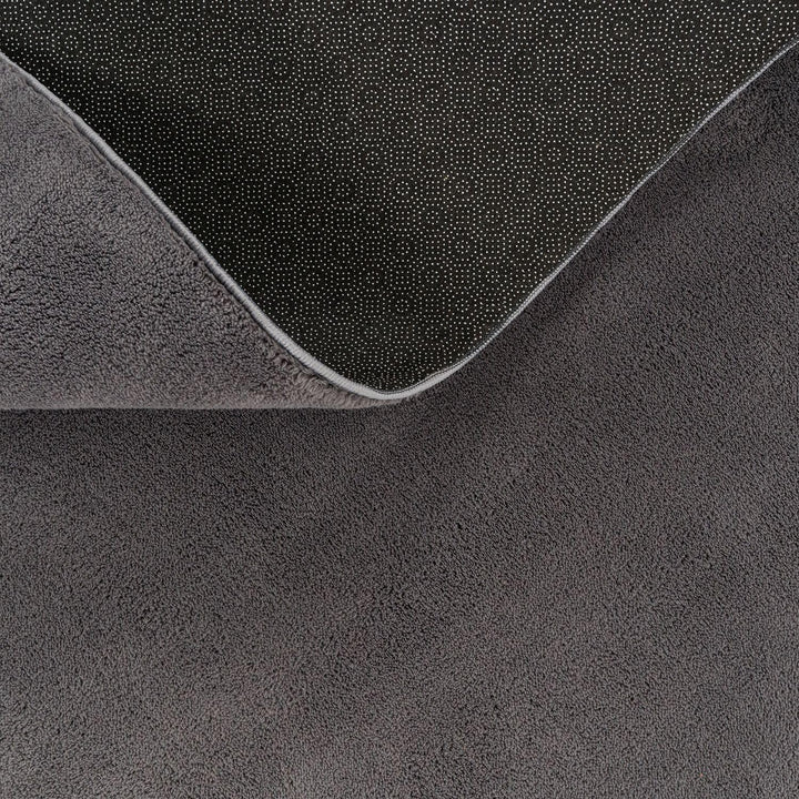 TT Home Wohnzimmer Teppich Kurzflor Anti-Rutsch Rückseite Unifarben Modern Waschbar, Farbe: Anthrazi