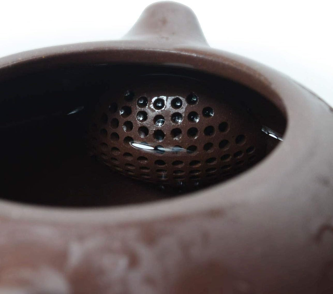 Teekanne, 170 ml, chinesischer Yixing Xishi ZinI Ton, Ballfilter für losen Tee (kugelförmiger Filter