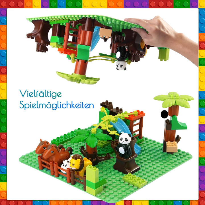 grosse Platte Kompatibel mit Lego Duplo, 38 x 38cm grundplatte, Konstruktionsspielzeug für Mädchen u