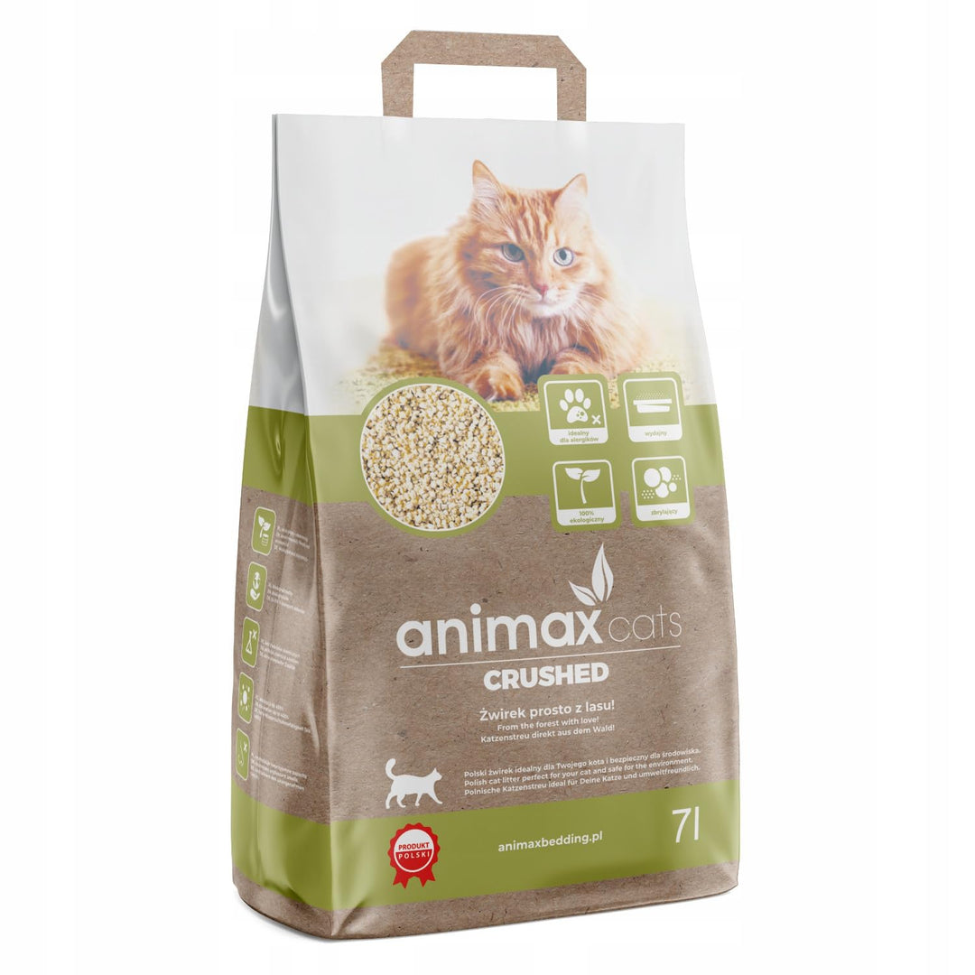 Animax Premium Katzenstreu aus Holzfasern | Klumpend Staubfrei Biologisch Abbaubar | Hohe Saugkraft