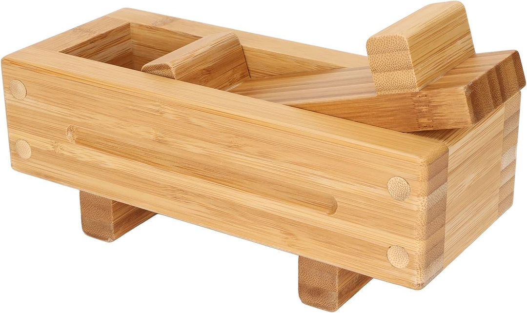 Okuyonic Sushi Form Box, Sushi Reisform Box, DIY Tragbare Rechteckige Langlebiges Bambus Holz Geruch