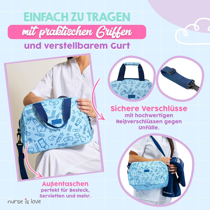 Nurse is Love Kühltasche Klein Für Krankenschwester, Lunchtasche, Lunch Bag, Thermotasche, Frühstück