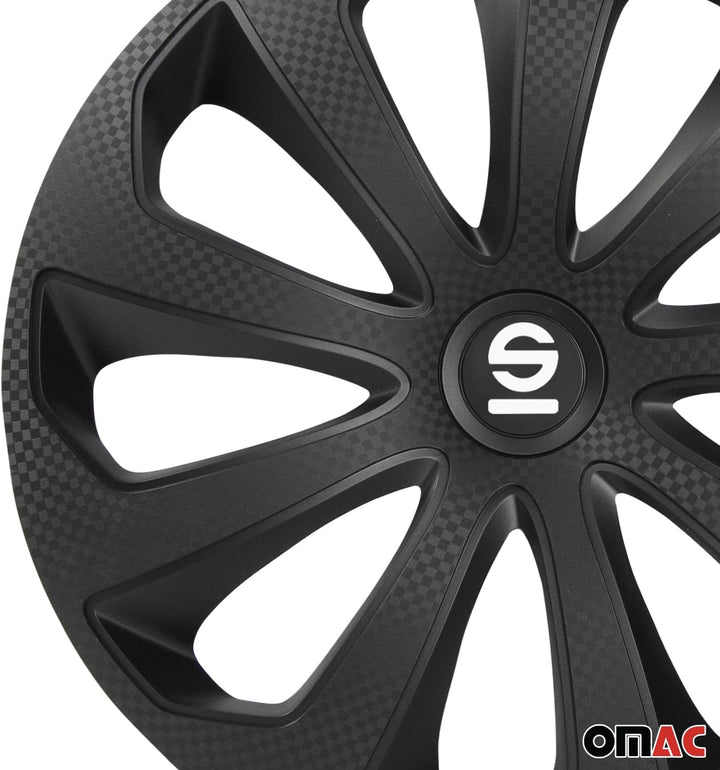 Satz Sparco Radzierblenden Sicilia 15-Zoll Schwarz/Karbon