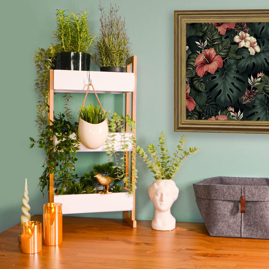 DuneDesign Bambus Nischenregal 20 cm Breit - 38x20x80 Schmales Regal auf Rollen - Nischenschrank Küc