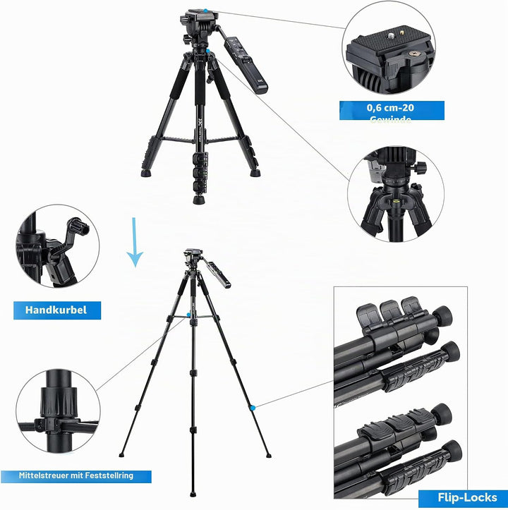 JJC Kompaktes Fernbedienungsstativ ersetzt VCT-VPR1 für Sony Alpha A9 A7R IV A7 III A7S II A6000 A66