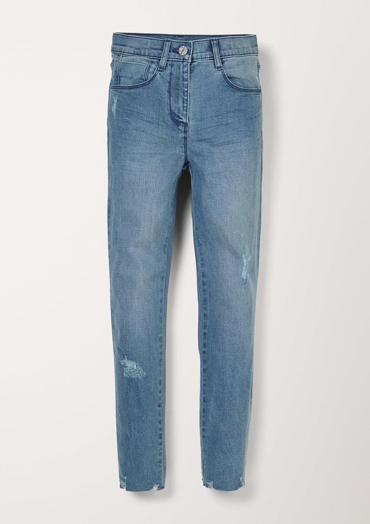 s.Oliver Junior Mädchen Hose Lang Skinny Suri Pants 134 Blau, 134 Blau