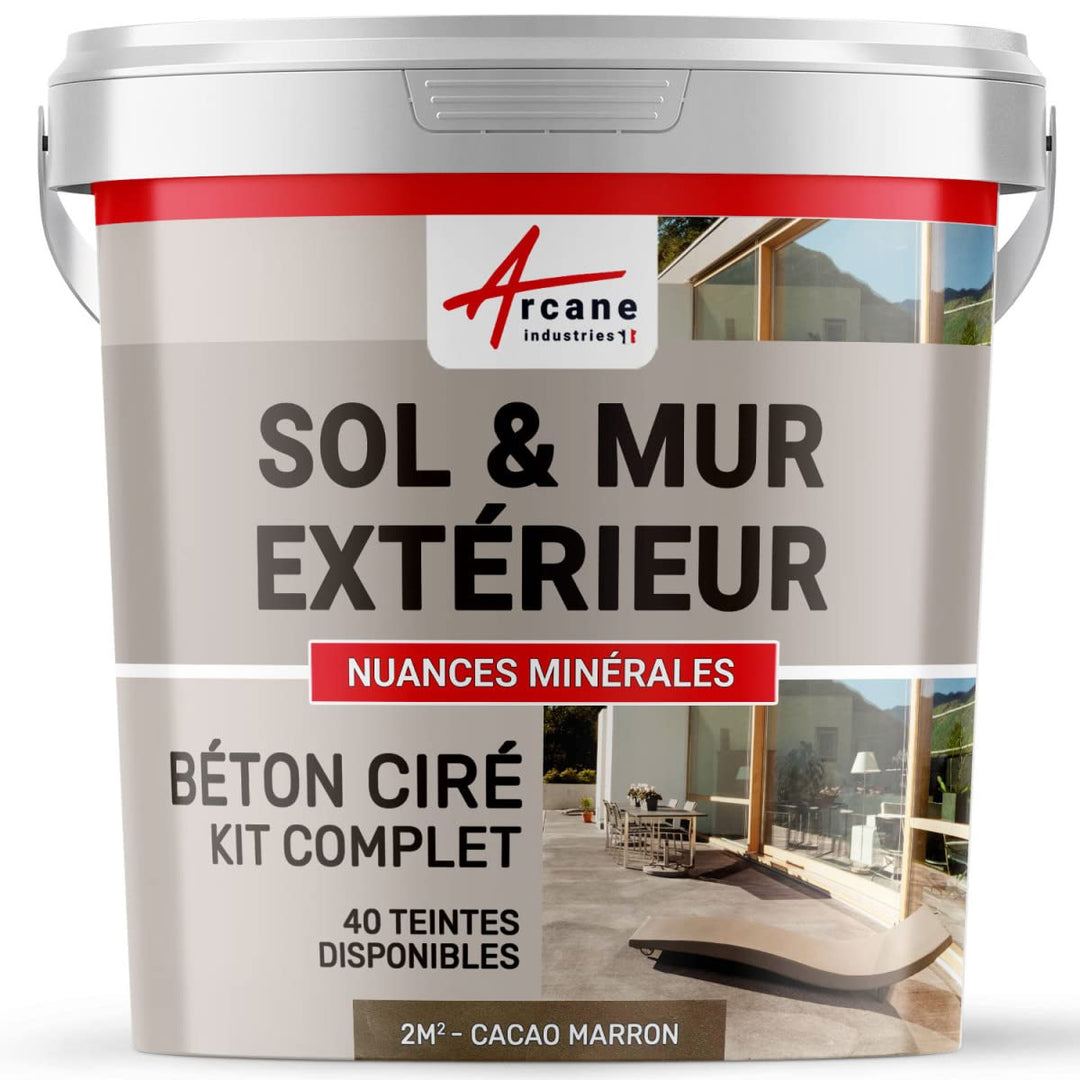 Komplettset – Béton Ciré extérieur – Arbeitsplatte – Feinputz/Sichtbeton. kit 2 m² Cacao - Marron, k