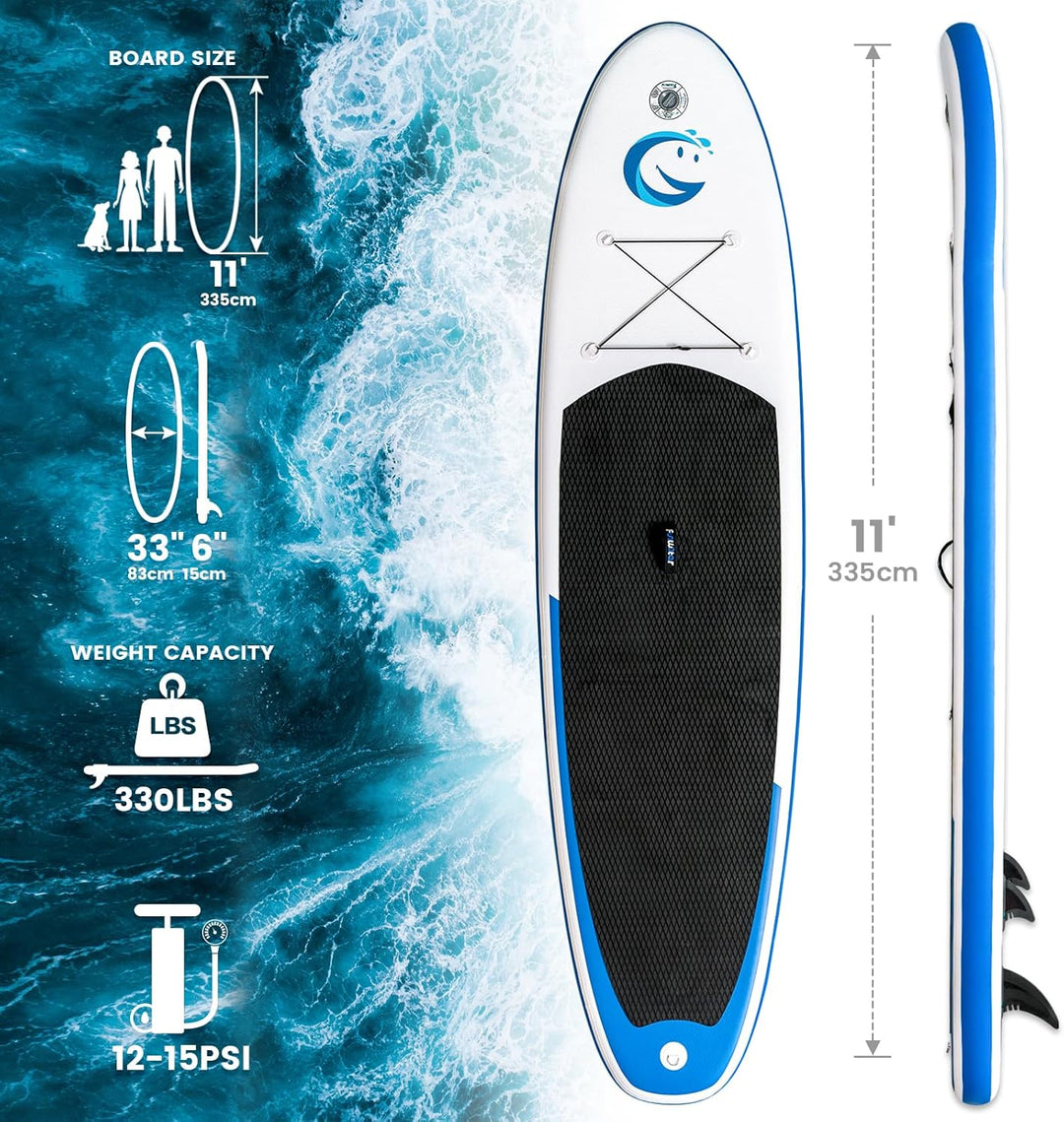 FunWater Aufblasbare Stand Up Paddling Board Sup Paddle Board Mit Verstellbarem Paddel, Handpumpe, A