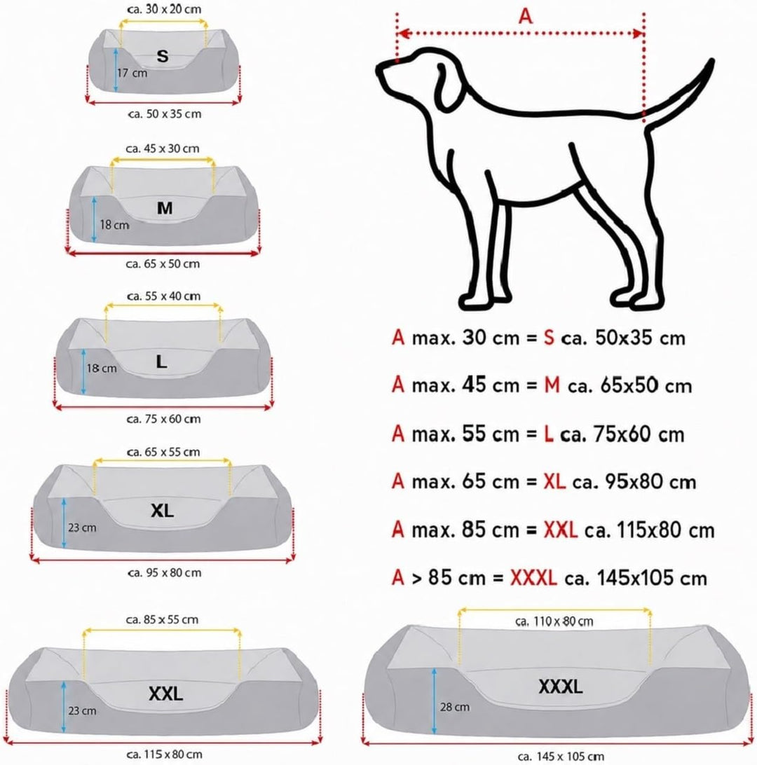 BedDog Hundebett LUPI, Hundekissen mit abziehbaren waschbaren Bezug, Hundekorb, Hundesofa, für klein